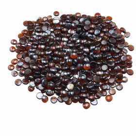 10 LBS Fire Glass 3/4-Inch Round Fireplace Glass Rocks for Fire Pit Rich Amber