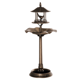 Outsunny 3-in-1 Garden Bird Bath Bowl Pedestal with Bird Feeder, Large Water Basin, Underneath Flower Planter, Bronze