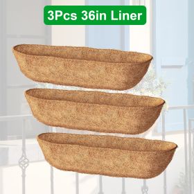 3Pcs Trough Coco Liners For Planters Coconut Coir Planter For Window Box Hanging Trough Basket Half Moon Planter Liner Replacement For Garden Fen (Option: 3Pcs-36in)