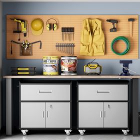 Metal Garage Cabinet, Rolling Tool Box With Wheels, Banned Platform Temu (Option: Black and white)