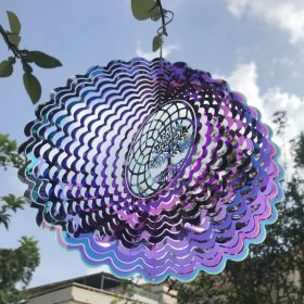 1pc 3D Hanging Wind Spinner Outdoor Decor For 3D Garden Wind Chimes Metal Yard Spinners 3D Stainless Steel Spinner Gifts Tree Of Life 3D Spinner (Color: Colorful)