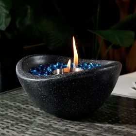 Tabletop Fire Pit Black, Outdoor & Indoor Fire Pit, Portable Concrete Fire Pit, Personal Ethanol Fireplace, Outdoor Table Top Fire Pit (Color: as Pic)