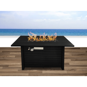 24" H Steel Propane Outdoor Fire Pit Table With Lid - CM-1124 (Color: as Pic)