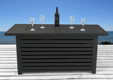 Casselton Steel Propane/Natural Gas Outdoor Fire Pit Table with Lid (Color: as Pic)