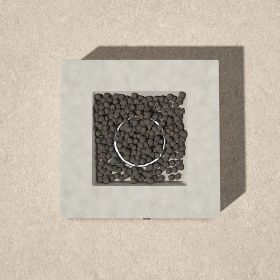 12" H Concrete Outdoor Fire Pit Table(Natural Concrete)CM-1010C (Color: as Pic)