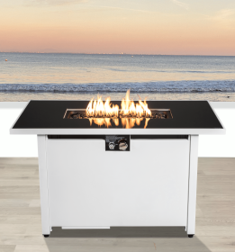 25 H x 42 W Steel Outdoor Fire Pit Table with Lid (Color: as Pic)