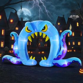 12FT Halloween Inflatables Decoration Giant Ghost with 3-Colored Flame Rotation LED Light Spooky Halloween Decorations Outdoor Blow Up Yard Decor (Color: )