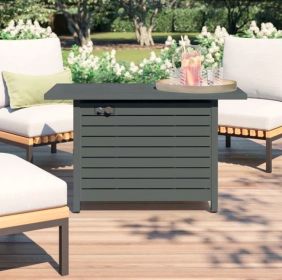 25 H x 42 W Outdoor Fire Pit Table with Lid (Gray) (Color: as Pic)