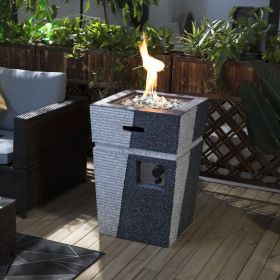 Outdoor Concrete Fire Pit Column Propane Fire Pit Patio Gas Fire Pit (Color: as Pic)