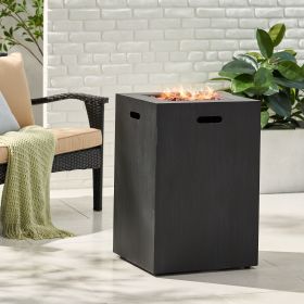 19.5" Outdoor 30,000 BTU Propane Fire Pit, Tank Inside, Brushed Black (Color: as Pic)