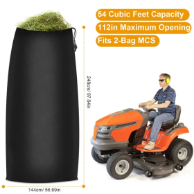 Lawn Tractor Leaf Bag 54 Cubic Feet Standard Garden Waste  Bag With 112in Opening (Color: Black)